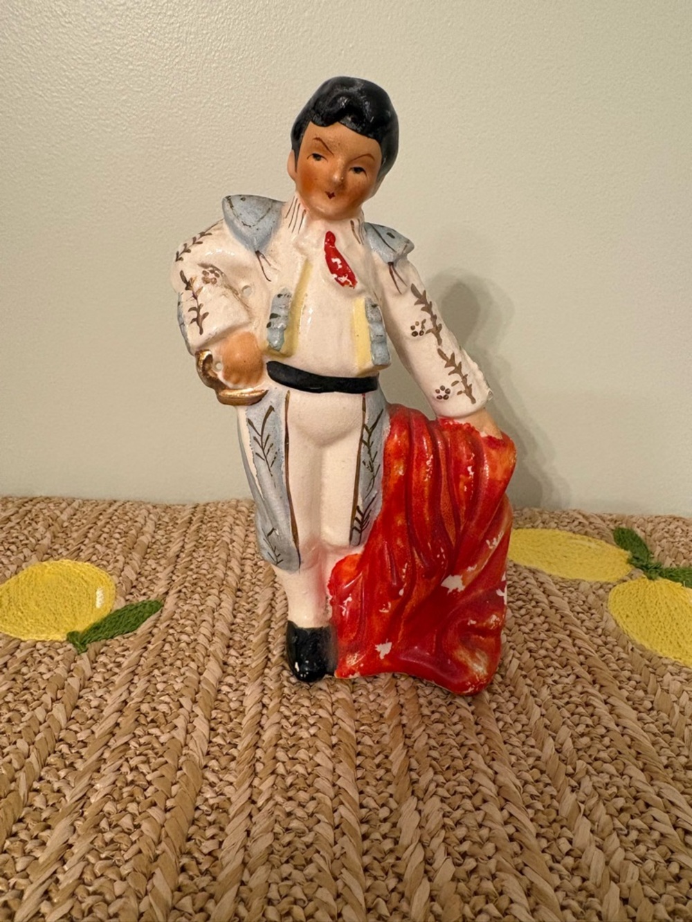 1950s Porcelain Matador MCM Japanese Figurine Spanish Bull Fighter 6” Vintage